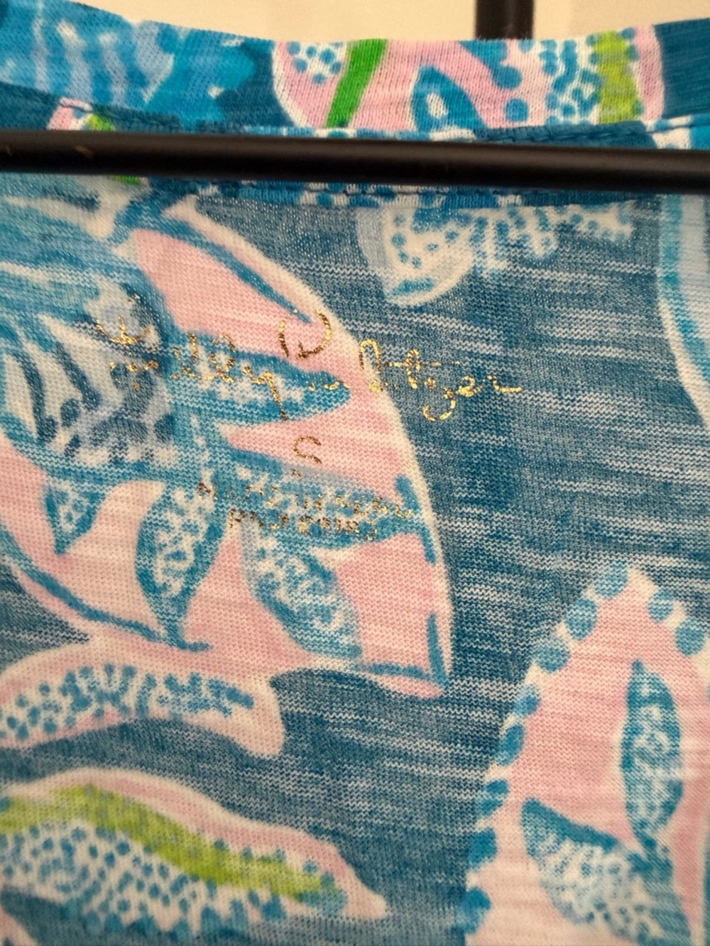 Lilly Pulitzer Blue and Pink Georgia palazzo Tropical Print Top & pants - Picture 5 of 7